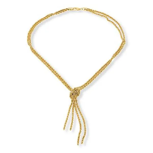 Bellezza Bronze Goldtone Multi-Rope Chain Textured "Scarf" Necklace