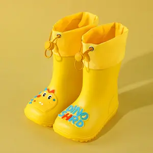 Cute cartoon waterproof rain boots for children, suitable for both boys and girls, non-slip water shoes, rubber shoes for students, suitable for both dry and wet use, easy to clean.