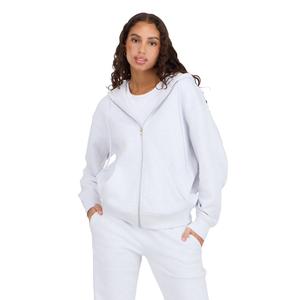 Forever 21 Women's Soft Ribbed Long-Sleeve Pockets Plush Fleece Full-Zip Drawstring Adjustable Hoodie - Stylish Everyday Women's Clothes Top with Comfortable Fit for Workout, Loungewear (Matching Joggers Available)
