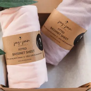 Bedside Sleeper Bassinet Fitted Sheets 33x20 for Maxi COSI Iora, Koola Baby, Baby Joy, Angelbliss, Kidsclub Bedside Bassinet - 100% Jersey Cotton - Pale Pink + Lilac - 2 Pack