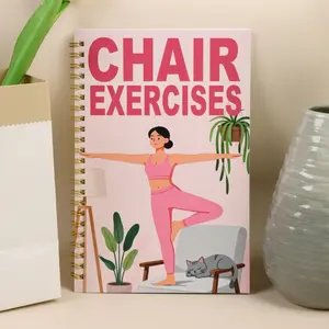 Chair Exercises Manual, 28-Day Chair Workout Guide for Beginners & Intermediate Levels, Improve Posture, Lose Weight, Perfect Gift, Spiral Bound Daily Planner