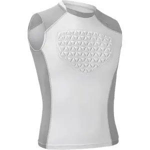 Youth Baseball Football Chest Protector Padded Shirt for Boys Girls Kids,Softball,Football,Lacrosse Heart Sternum Guard,Shock Absorbing Compression Base Layer