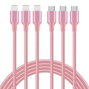 3 Pack USB C to Lightning Fast Charging Cable,  Braided iPhone Charger Cord for iPhone 14 13 12 11 Pro Max XS XR 8, For Home Travel Office Use