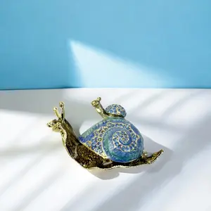 Exquisite Home Decoration Ornaments, Creative Cute Turtle Alloy Jewelry Storage Box, Enamel Plated Animal Shaped Ornaments
