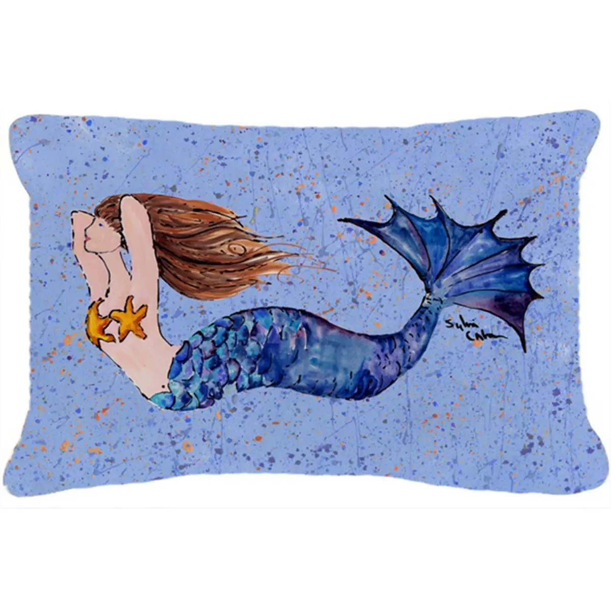 Mermaid Pattern Standard Pillow, Indoor & Outdoor Fabric Decorative Pillow, Mermaid Pattern Standard Pillows