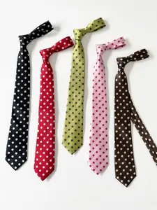 Vintage Polka Dot Tie Shirt, Versatile Neck Accessory, Loose-Fitting Street Style, All Seasons Wear, Unique Design Belt Multi-Use