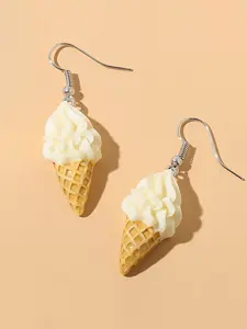 Chic Ice Cream Cone Dangle Earrings - Ice Cream Theme, Fun Ice Cream Design, Colorful Resin Pendant, Alloy Ear Hooks, Ideal for Valentine'S Day & Party Accessories, Cute Earrings, All Season Wear
