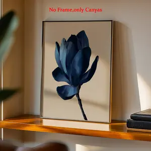 Wall arts Blue Magnolia Bloom Posters Blue Flower Canvas Prints Decorative Artwork Bedroom Decor Living Room Decor Art Wall Decoration Gift Unframed