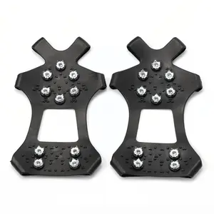 2026 Universal Gripper Spikes 10 Teeth Claw Anti-Slip Traction Cleats for Shoes Ice Snow Grips Hiking Walking Climbing Fishing Unisex Durable Thermoplastic Rubber Anti-slip Shoe Claws Non-Slip Shoe Cover winter outdoor Snowshoe