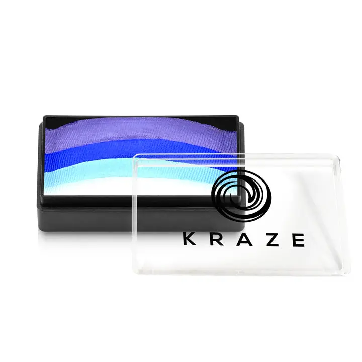 Kraze Dome Stroke Cosmetic Face Paint, Sea Wave Design, Ultramarine Blue Shade with FD&C Blue 1 Alum Lake, Ferric Ferrocyanide for Rich Coverage, Makeup