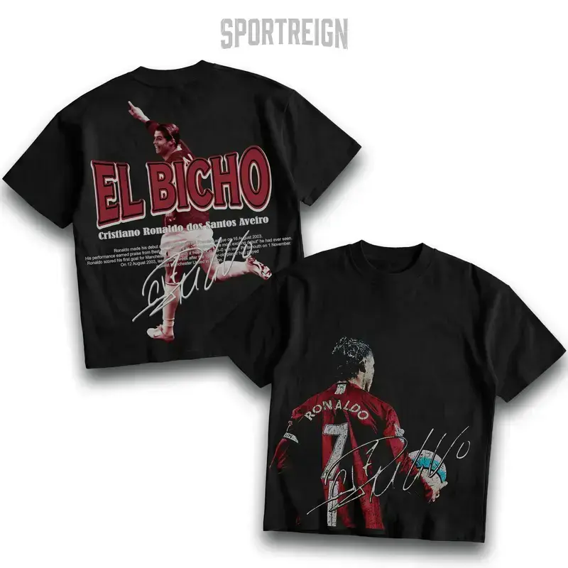 SPORTREIGN Ronaldo v2 Men's T-shirt, Soccer Fan Shirt, Ronaldo Fan Merchandise, Football Shirt, Graphic Tee Over Size, 100% cotton Shirt, Gift For Him, Made In USA.