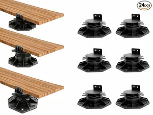 24-Pack Plastic Adjustable Deck Support Pedestal, Plastic Material Deck Foundation Base with 1-3/16" to2-3/8" Height Adjustment. Furniture Home