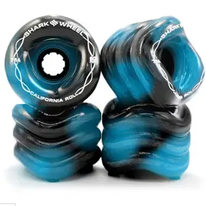 NEW SHARK WHEEL 60MM, 78A CALIFORNIA ROLL - BLACK/BLUE SWIRL