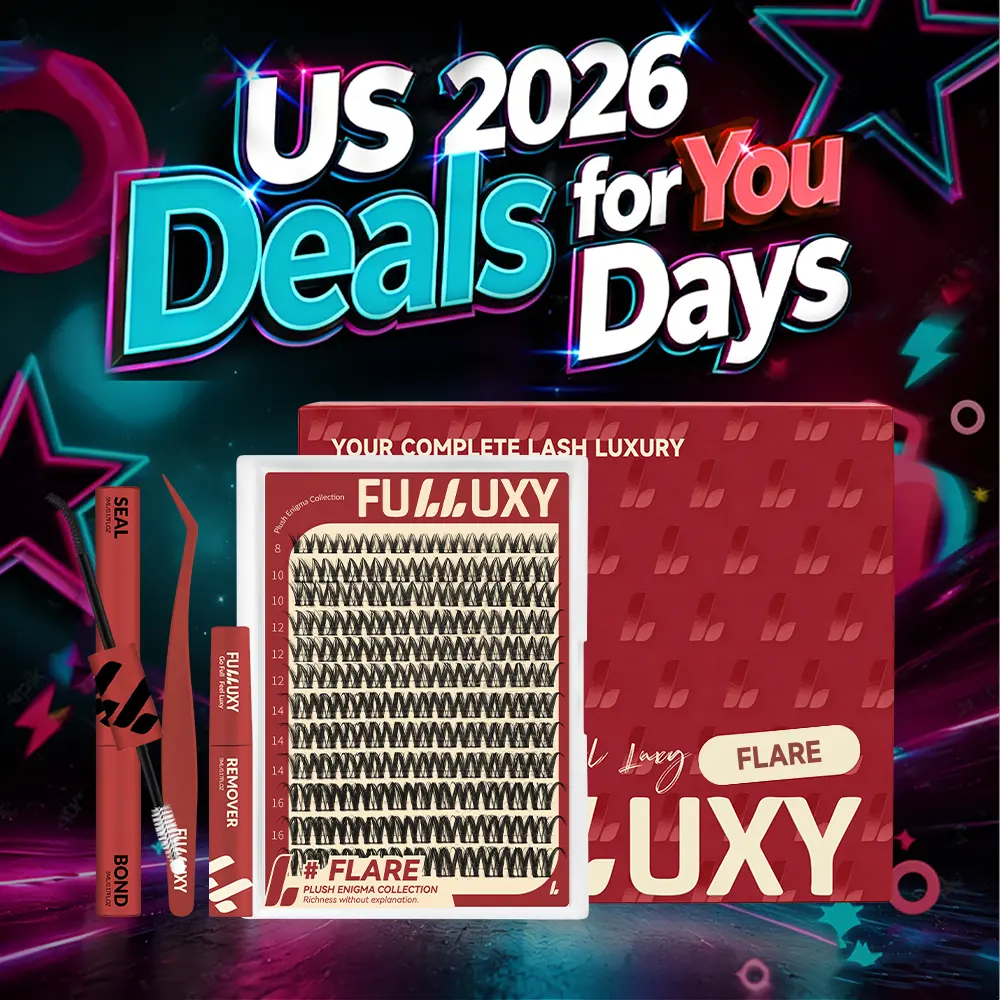 Flare | Fulluxy Plush Enigma Collection DIY False Eyelashes for Bold Dramatic Look Unstoppable You've Been Waiting For | Lashes with Ultra-Dense, Waterproof, Long-Lasting Lashes | Flora Flaunt Aurora Same Style | Beginner-Friendly DIY Lashes