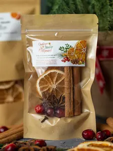 Christmas Morning Stovetop Potpourri with Orange Slice Cinnamon Stick Cranberries Star Anise & Cloves for Festive Home Fragrance  Eco Friendly Kit