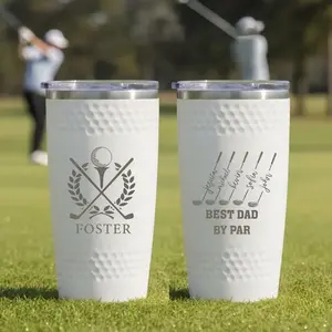 Personalized Golf Tumbler Gift for Dad, Custom Engraved Golf Cup, Father's Day Gift, Best Dad by Par, Golf Gifts for Men, Groomsmen Gift