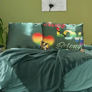 Corner King Pillowcase PRIDE Collection Bold Design Every Shade of Love Belongs Here Silk Fabric for Hair and Skin Protection