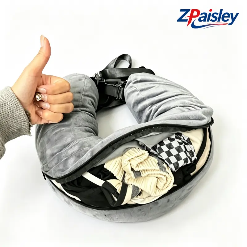Stuffable Travel Pillow, Stuffable Neck Pillow for Travel, Neck Pillow Stuffed with Clothes Storage - No Extra Baggage Fees, Fits 5+ Days of Travel Essentials, No Filler