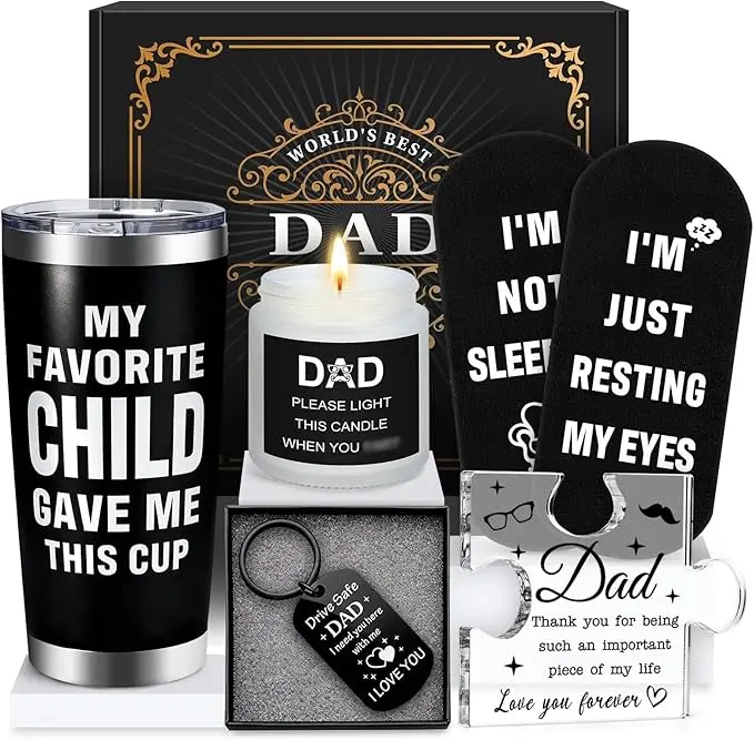 Summer Spring Gift for Dads Birthday Funny Dad Gifts from Daughter Son Kids Cool Father Happy Birthday Gift Ideas for Dads Presents Basket for Best Dad Ever, Daddy Father Gift Stuff for Christmas, Fathers Day