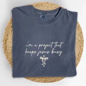 MAPTEES Women's Short-Sleeve Oversized Comfort Colors Shirt - Funny Christian Graphic Tee, Casual Streetwear, Modern Religious Coquette Outfit, Comfortable Top