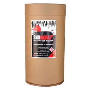 212 MAIN SnoMelt S100DS 100 lbs Calcium Chloride Pellet Drum, Concrete Safe Ice Melting Snow Removal Tool, Low Chloride Formula