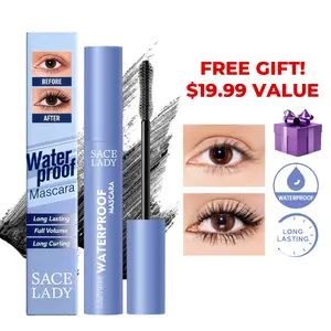[BUY ONE GET ONE FREE] SACE LADY Black Mascara Waterproof Volume Lengthening Smudge-proof Long Lasting Eyelashes Eye Makeup 6g Curler Cosmetic summeressentials