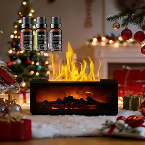 Fire Humidifier & Aroma Diffuser with 7-Color LED Flame Effect, Remote colorful fireplace air purifier diffuser. addict Lamp DiffuserEssential Oil Diffuser, Aromatherapy Machine, with Humidifier Lamp Diffuser with Cool Mist