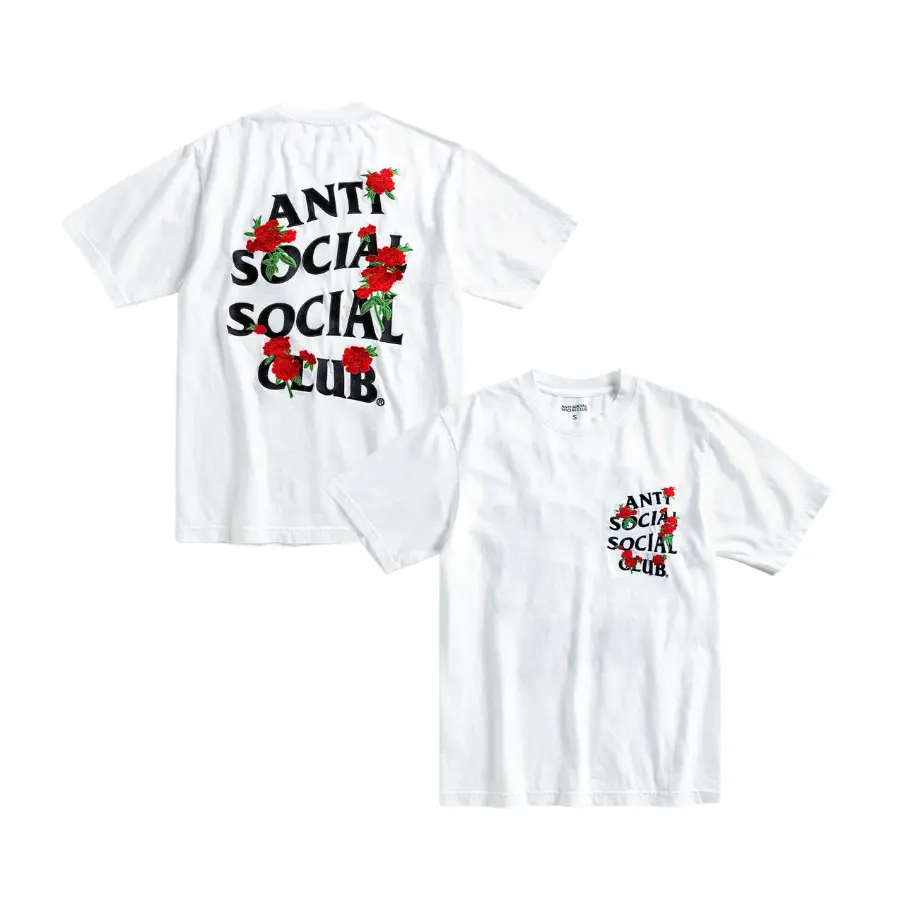 Anti Social Social Club T-Shirt White, Men's Graphic Print Short Sleeve Tee, Casual Streetwear Shirt