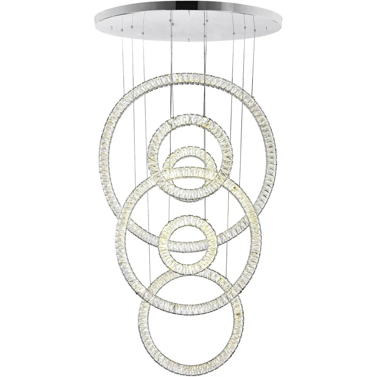 CWI Lighting Celina LED 5 inch Chrome Down Chandelier Ceiling Light 1046P34-6-601