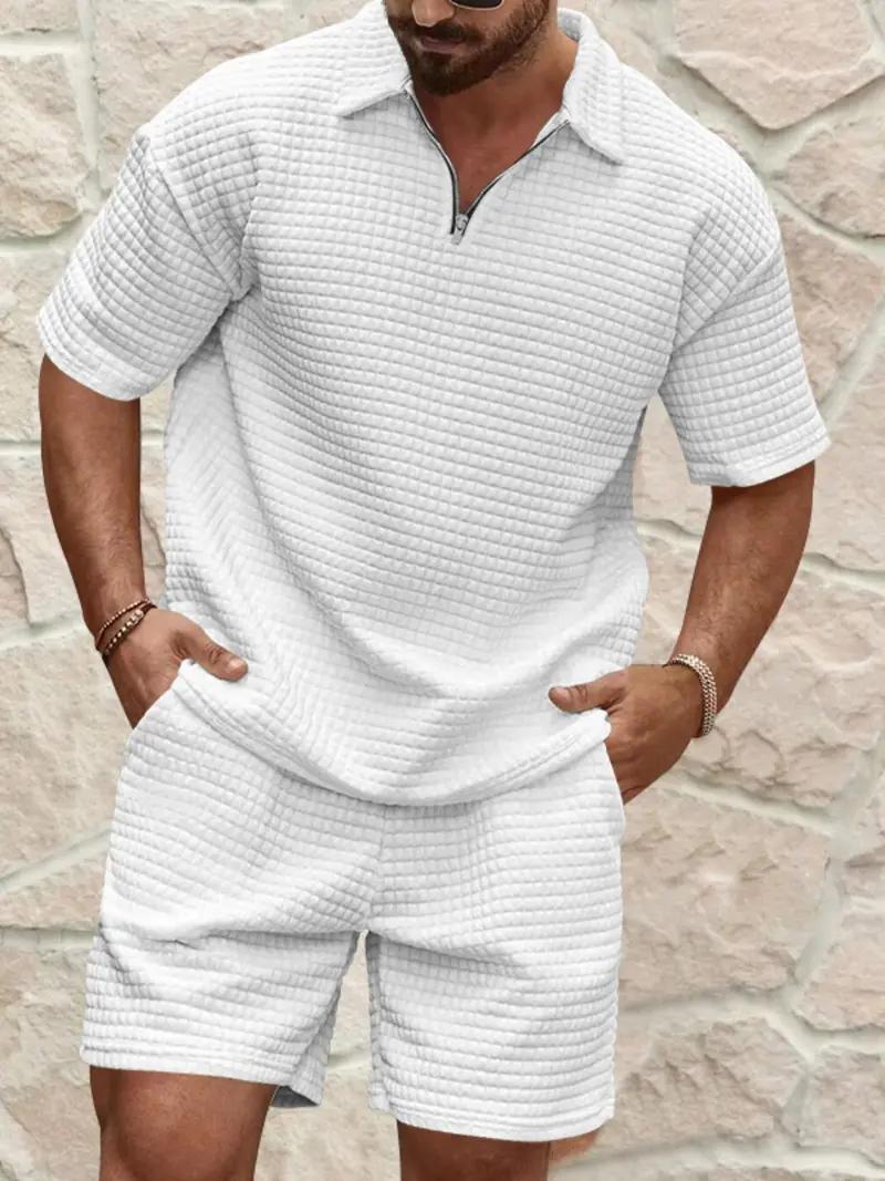 KZZ Men's Solid Color Short Sleeve Tee & Shorts Set Loose Fit Casual Fashion Cozy Breathable Two-piece Outfits for Summer Daily Wear Clothing Shortsleeve Menswear Men's 2 Piece Set, KZZ Men's Solid Color Short Sleeve Tee & Shorts Set Loose Fit Casual Fashion Cozy Breathable Two-piece Outfits for Summer Daily Wear Clothing Shortsleeve Menswear Men's 2 Piece Set,