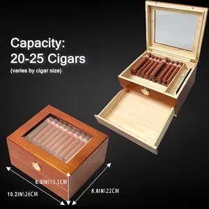 Cigar Humidor Set with Hygrometer and Humidifier, Rotating Wheel for Optimal Humidity Control, Compact Design for Home and Travel