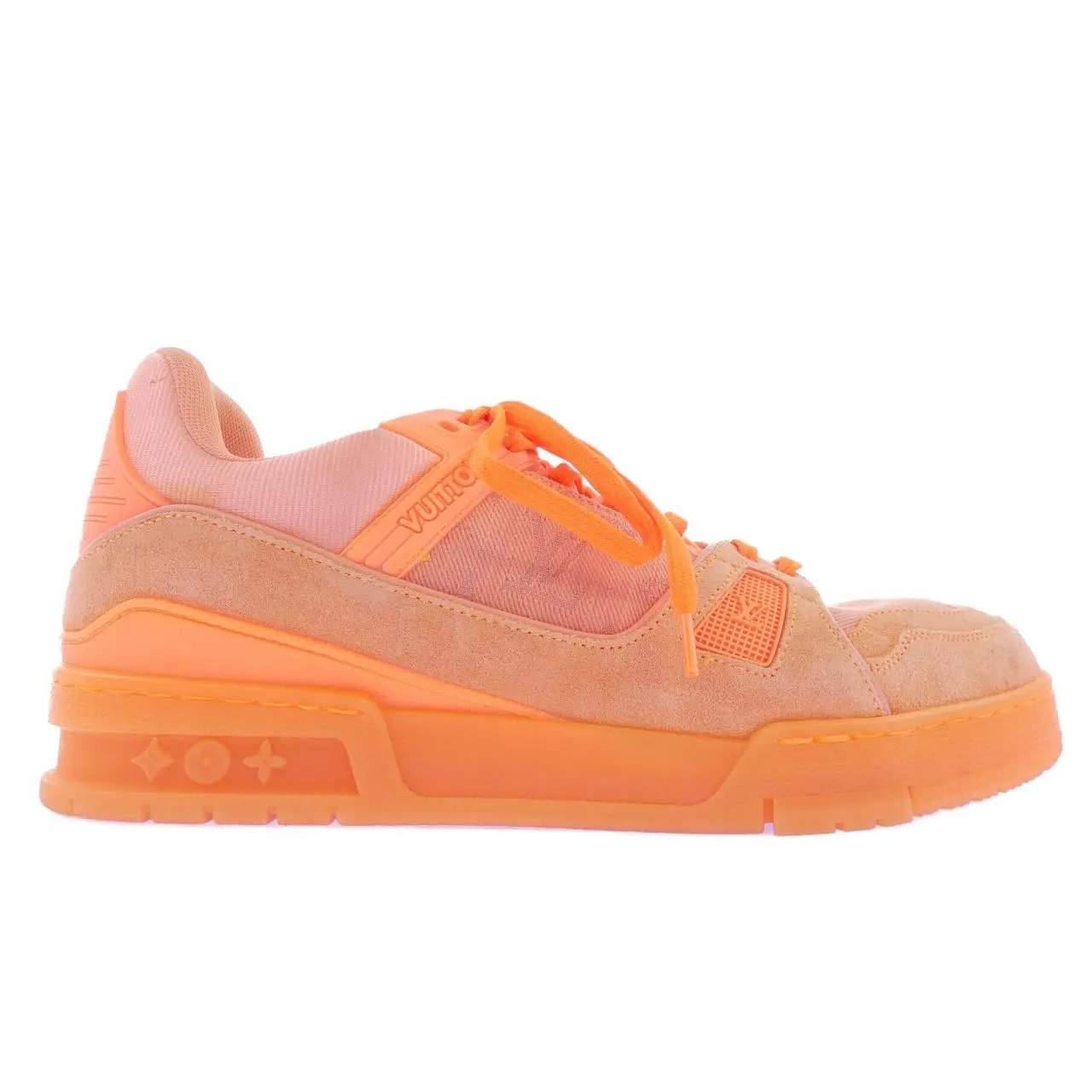Pre-owned Louis Vuitton Denim Small Leather Goods LV Trainer Monogram Sneakers