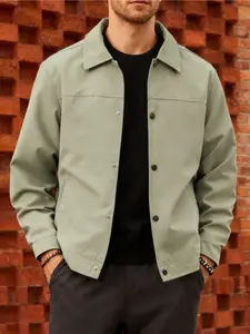 Men's collar casual long sleeve jacket with button front closure, business style jacket, machine washable, 100% polyester, suitable for daily leisure, work travel, outdoor casual wear, Coats