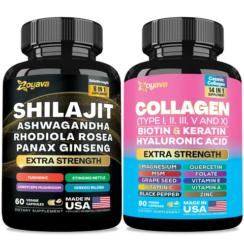 Revitaluxe Bundle - Zoyava All-in-One Shilajit & Collagen Supplement with Extra Strength Ingredients - Made in USA