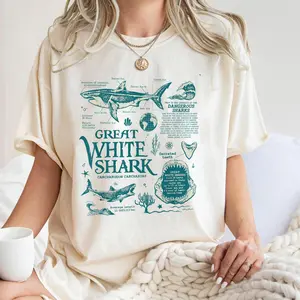 Great White Shark Anatomy , Marine Biologist T-Shirt, Ocean Lovers, Shake Shirt, Gift for Her