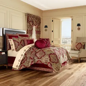 Maribella Crimson 4-Piece Comforter Set By J Queen