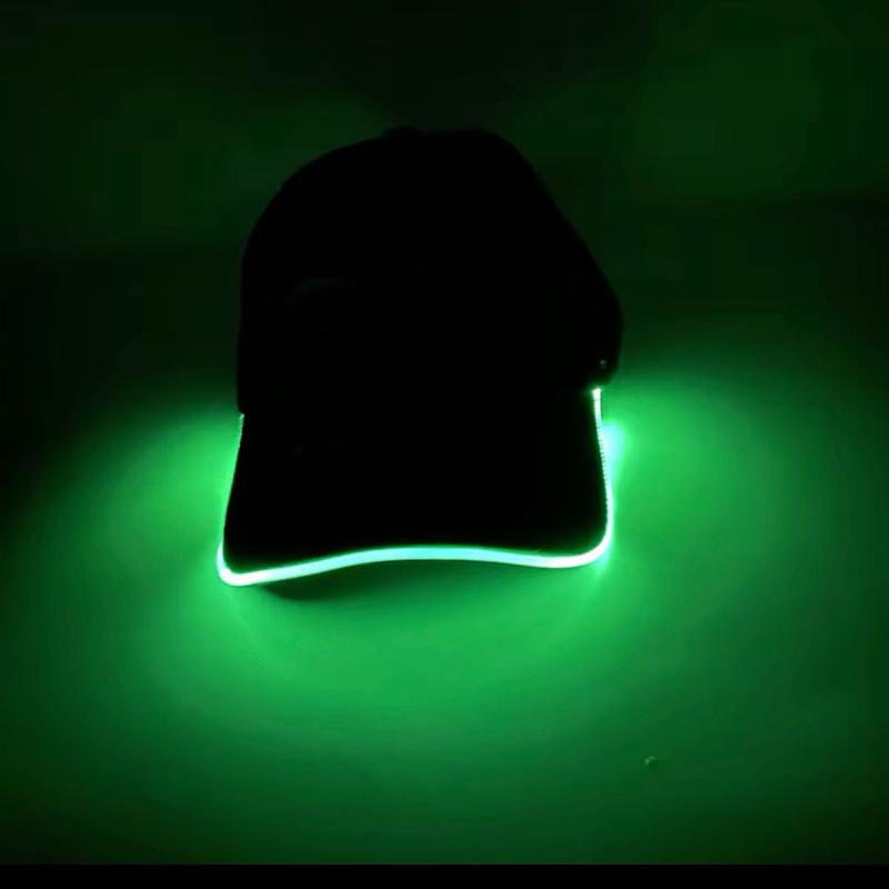 Hip Hop Party LED Cap Baseball Caps with Illuminated Brim for Night Events and Festivals