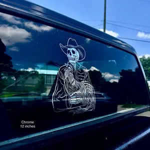 Skull With Rooster Decal Sticker Decal Sticker for Car, Glass Doors, and Walls - Different Sizes Available - Multiple Colors Available - Easy Installation