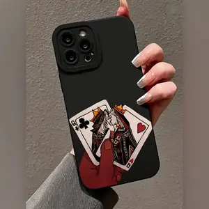 Creative Playing Card Pattern Phone Case, Suitable for iPhone 17 Air/16 Plus/15 Pro Max/14 Pro/13/12/11 and Other Mobile Phone Cases/As a Birthday/Holiday Gift for Family and Friends/Poker Enthusiasts/MS202