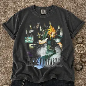 Final Fantasy VII T-Shirt, Retro Adventure Game Graphic Tee, Warrior with Sword Comfort Colors Shirt, Vintage Gaming Fan Tee, Gift for Men Women