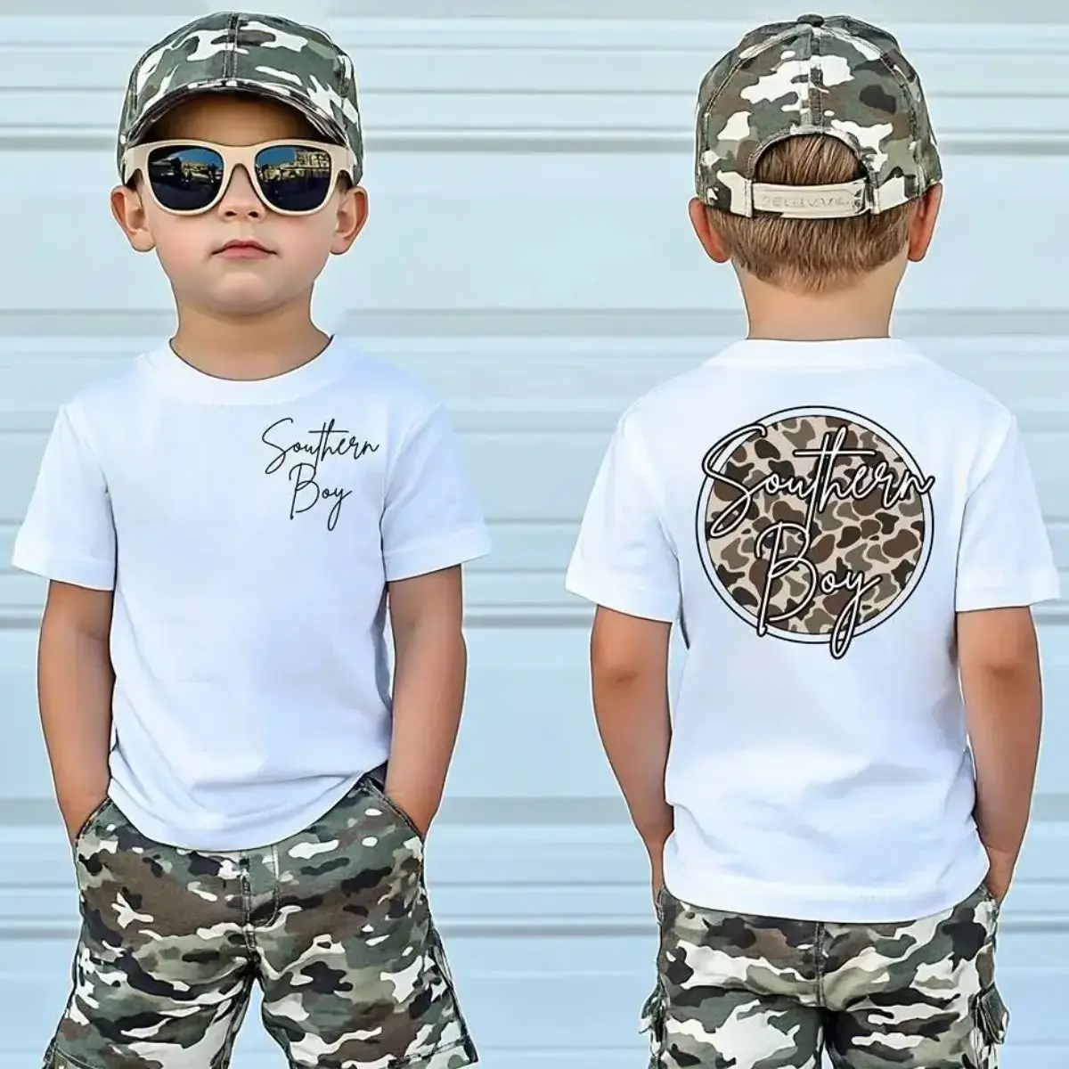 Youth & Adult Camo Southern Boy Logo Tee, Chocolate Lab Dog Mallard Tee, Hunting Season Toddler Shirt, KidCotton Store USA Made Printed Apparel	