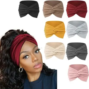 8 Pack Wide Headbands For Women Fashion knot Headband Boho Head Bands Women’s Hair Band Turban Workout Accessories