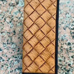 Genuine Leather Tall Slim Tally Book - Handcrafted, Basketweave, Customized Embossed Art Design, Painted Emblem Detail, Stitched Cover - Star Patterns, Ideal for Texas Oil Field Pride (Office Stationery & Supplies, Notebooks & Paper)