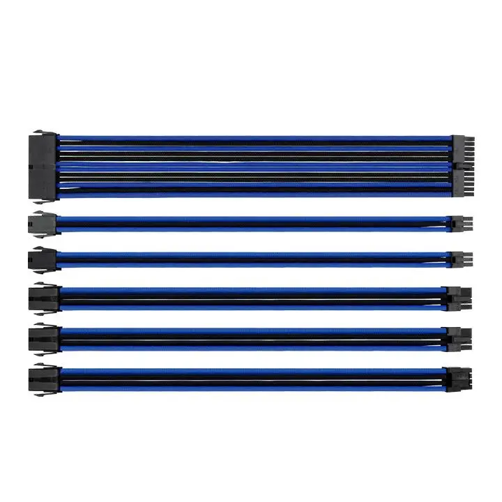 TtMod Cable Sleeve Combo Pack - Blue and Black Wire, Premium Sleeved Triple-Weaving Design, Home Improvement Electrical Management System