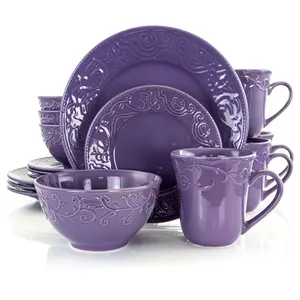 Elama Lilac Fields 16-Piece Dinnerware Set Elama Lilac Fields 16-Piece Dinnerware Set