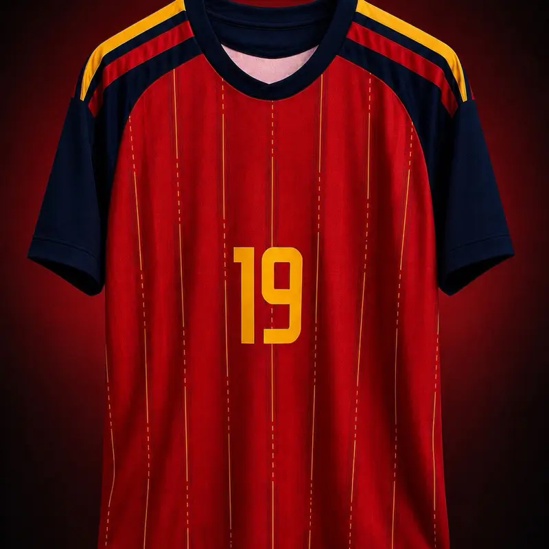 Red & Navy Soccer Jersey #19