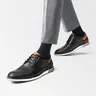 BRUNO MARC Classic Men's Oxfords - Breathable Casual Footwear with Synthetic Perforated PU Upper, Polished Finish, Cushioned Insoles, Soft Lining, Stable TPR Sole, Low Heel, Round Toe, Lace-Up Design for Back to School