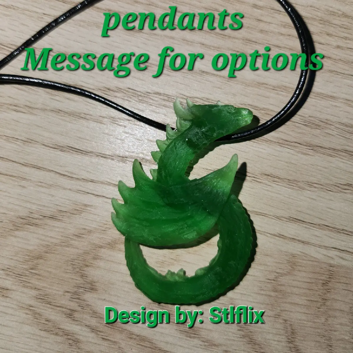 Dragon Resin Printed Pendants