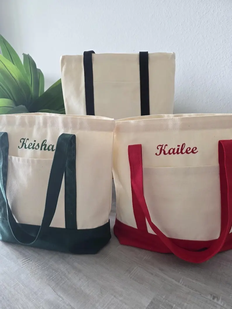 Personalized Custom Tote Bag - Bridesmaid Gift, Beach Bag, School Bag, Gift for Her, Custom Text Tote, Versatile Use for Any Occasion