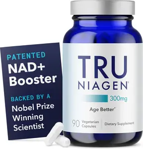 TRU NIAGEN Patented NAD+ Supplement 300 mg for Anti Aging & Cell Regeneration 90 Servings Vegetarian Capsules